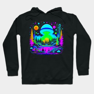 Alien Ufo Over The Lake Hoodie